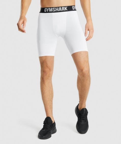 Men's Gymshark Element Baselayer Shorts White | NZ 4TJQGH